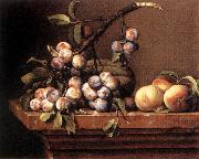 DUPUYS, Pierre Plums and Peaches on a Table dfg oil painting